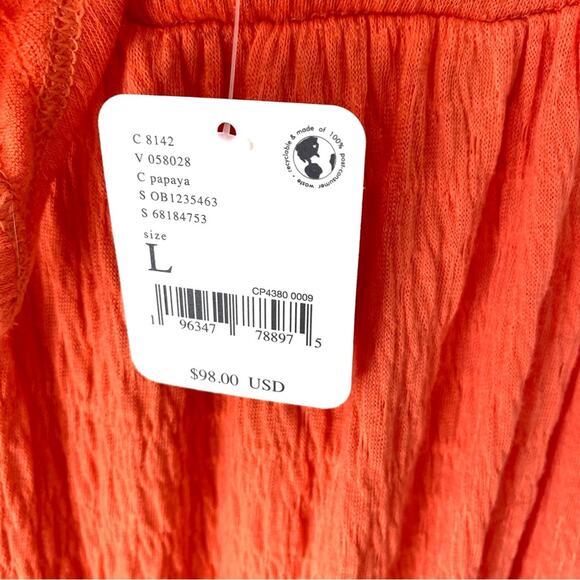 Free People NWTs La La Maxi Dress Orange size large - Picture 6 of 8